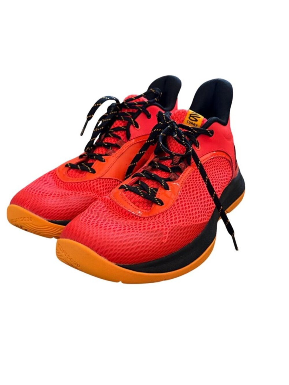 Under Armour Curry 3Z6 basketball shoes in the Bolt Red and Black-M12/W13.5-GUC